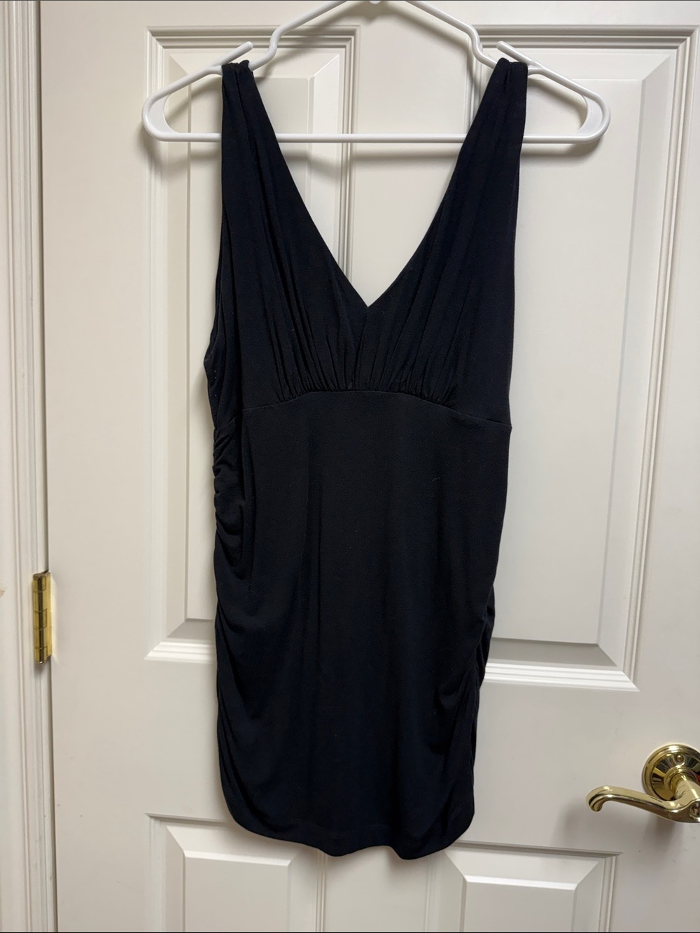 CAbi Black Sleeveless V-Neck Mini Dress